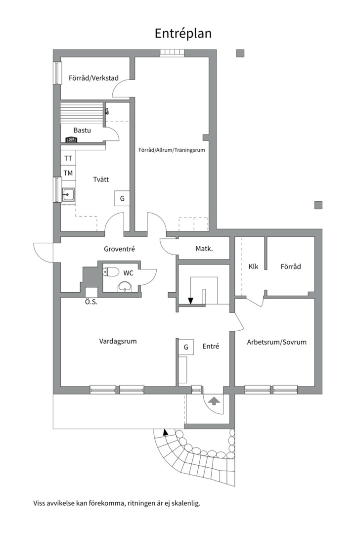 Planlösning från Kapellvägen 13, Såld i Skuru, Nacka