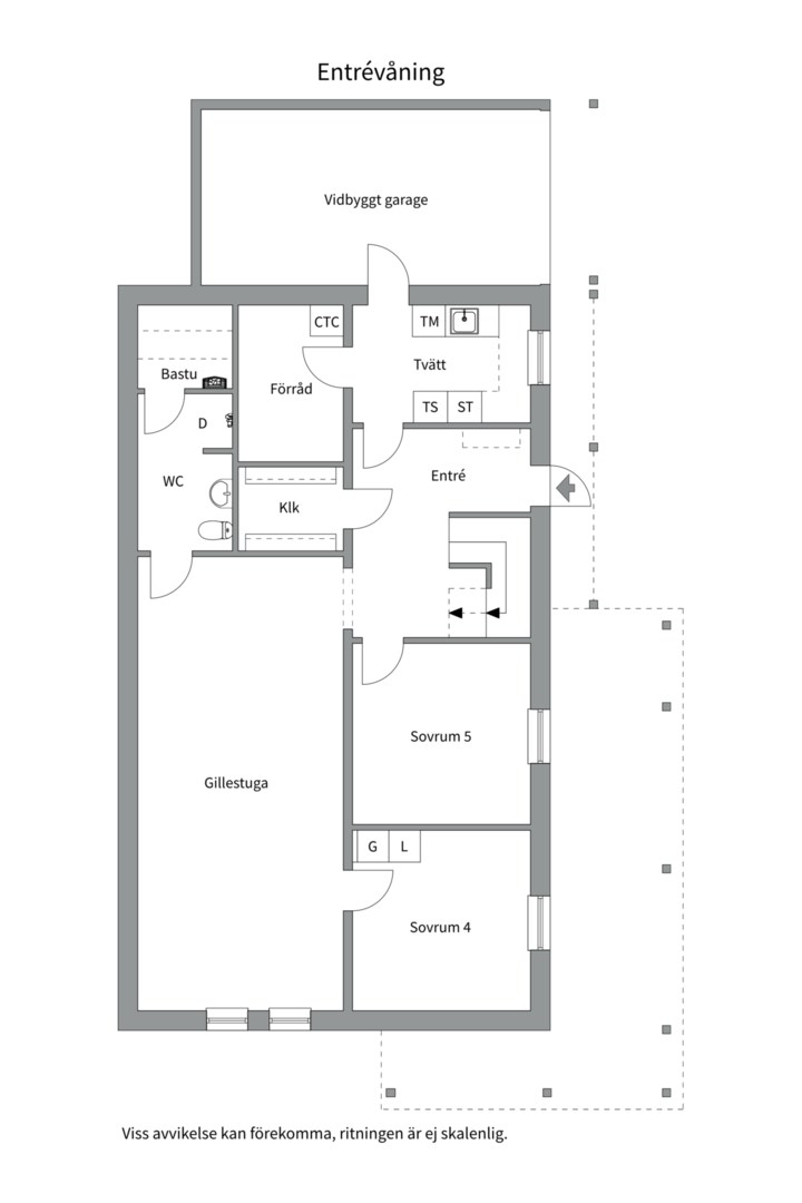 Planlösning från Rödhakevägen 11, Såld i Lännersta, Nacka
