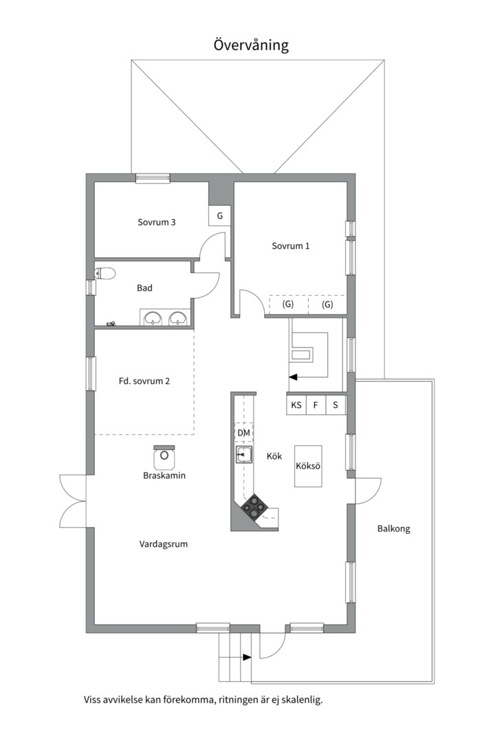 Planlösning från Rödhakevägen 11, Såld i Lännersta, Nacka