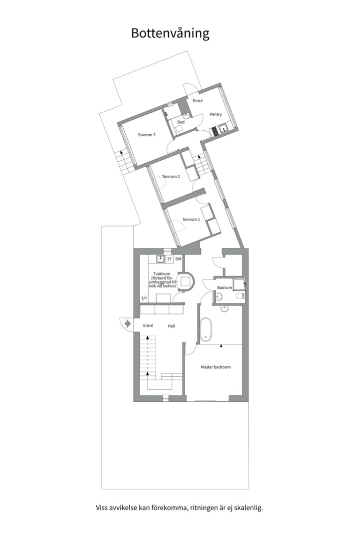 Planlösning från Sommarbovägen 9, Såld i Vikingshill, Nacka