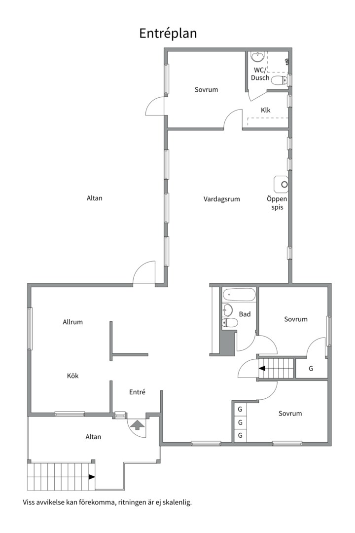 Planlösning från Häckvägen 15, Såld i Björknäs, Nacka