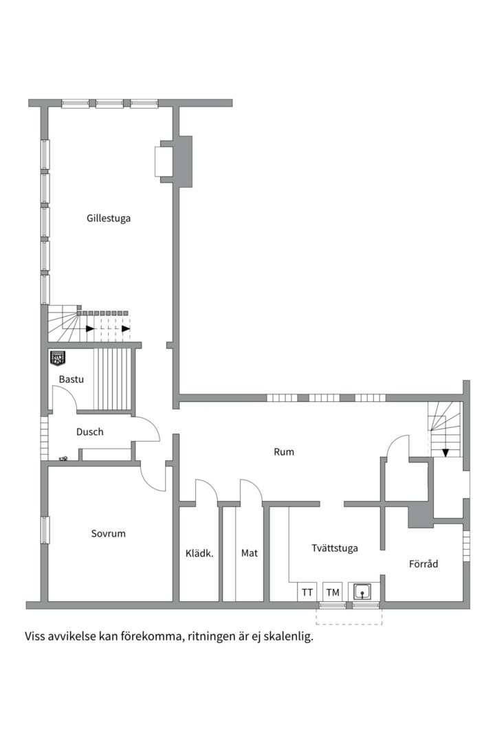 Planlösning från Skogsbergsvägen 3, Såld i Eriksberg, Uppsala