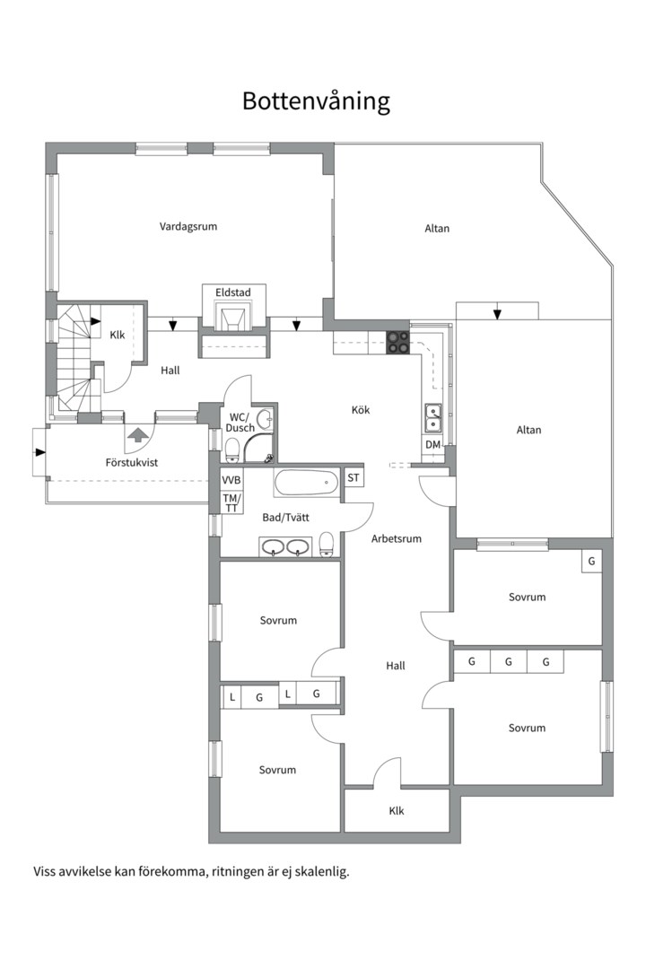 Planlösning från Tessinvägen 35, Såld i Hasseludden, Nacka