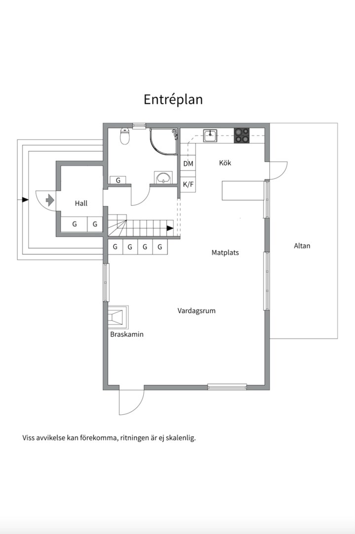 Planlösning från Bågvägen 5B, Såld i Kummelnäs, Nacka