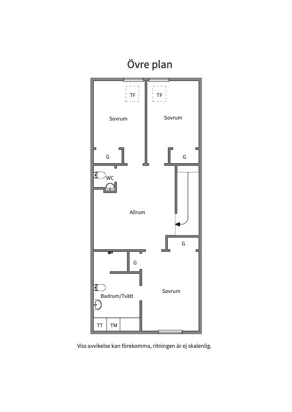 Planlösning från Landåvägen 27, Såld i Jarlaberg, Nacka