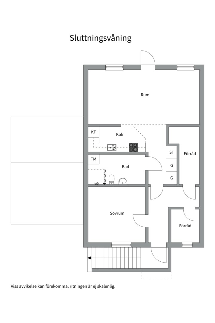 Planlösning från Liljevägen 38A, Såld i Eknäs, Nacka