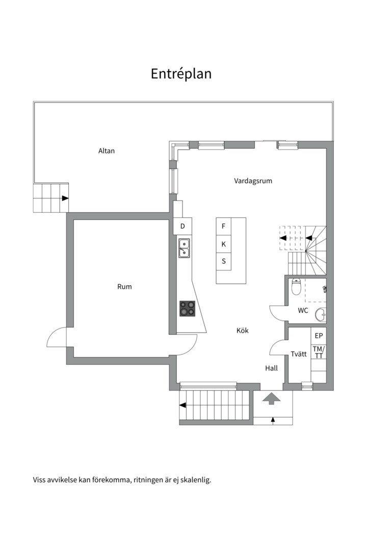 Planlösning från Liljevägen 38A, Såld i Eknäs, Nacka