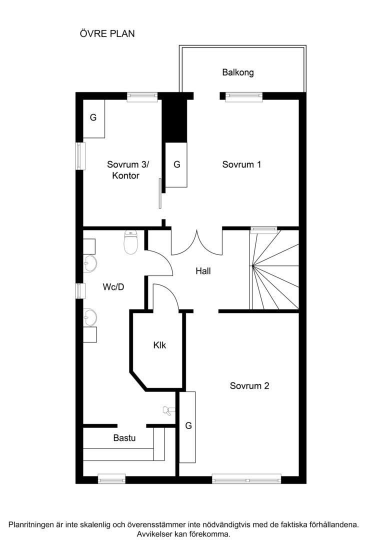 Planlösning från Liljevägen 34A, Såld i Eknäs, Nacka