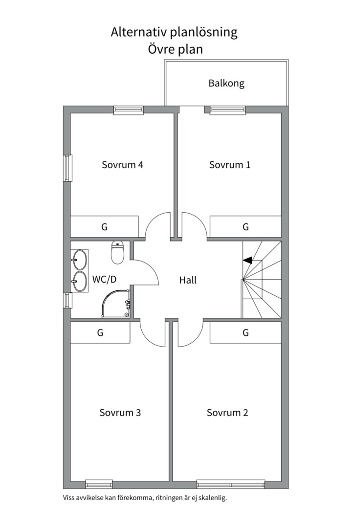 Planlösning från Liljevägen 34A, Såld i Eknäs, Nacka