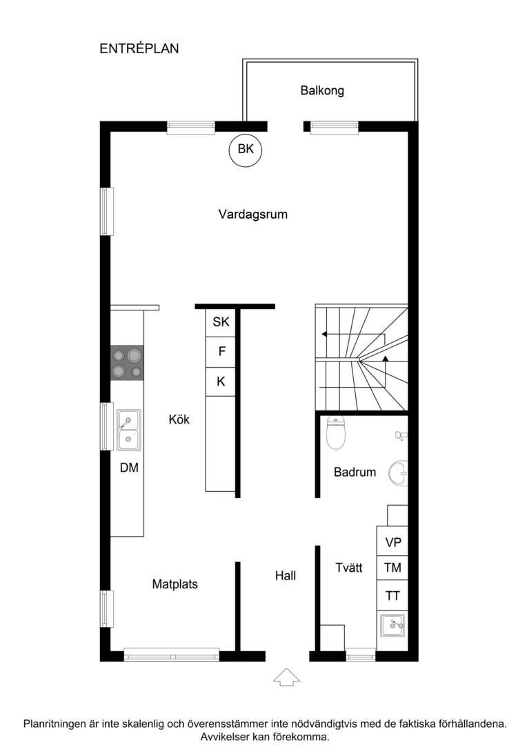 Planlösning från Liljevägen 34A, Såld i Eknäs, Nacka