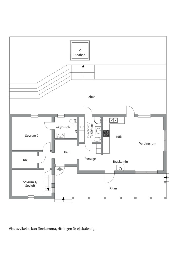 Planlösning från Söderled 6, Såld i Gustavsvik, Nacka
