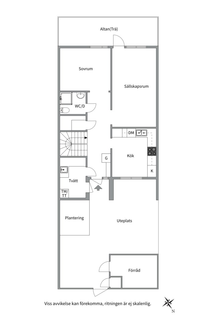 Planlösning från Rotfruktsgatan 16, Såld i Årsta, Uppsala