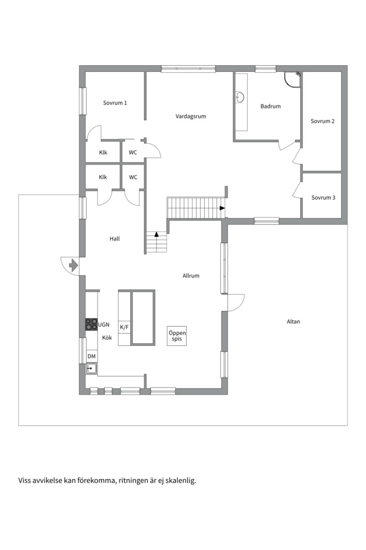 Planlösning från Fiskarvägen 6, Såld i Herrviksnäs, Värmdö