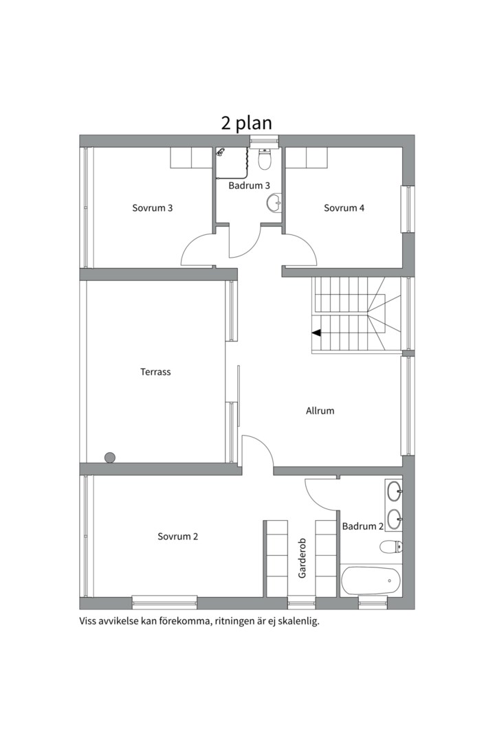 Planlösning från Banérvägen 11, Såld i Lännersta, Nacka