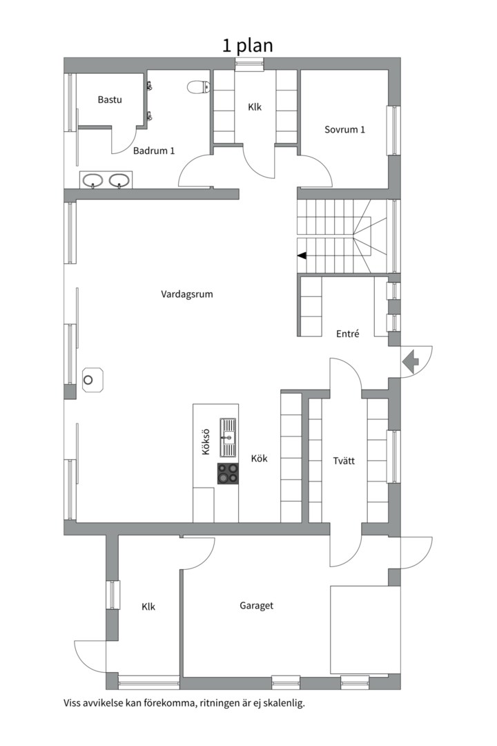 Planlösning från Banérvägen 11, Såld i Lännersta, Nacka