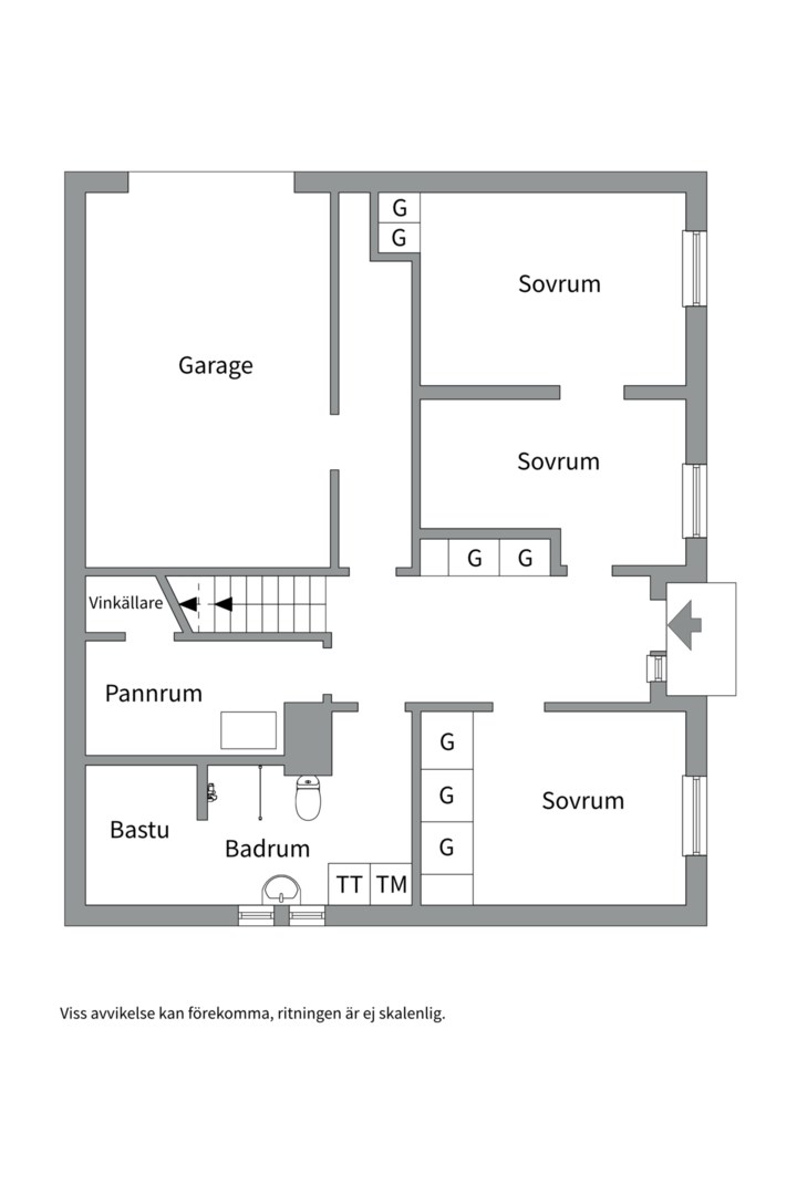 Planlösning från Kristinedalsvägen 33, Såld i Skuru, Nacka