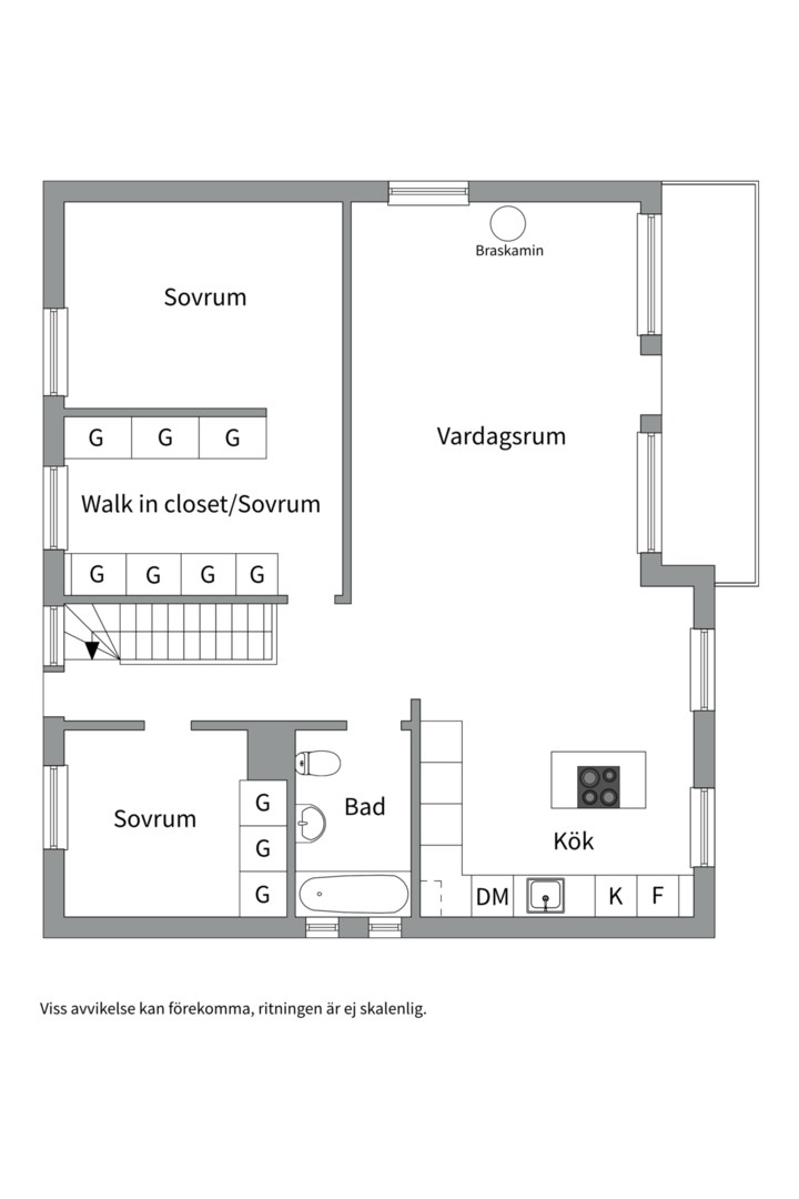 Planlösning från Kristinedalsvägen 33, Såld i Skuru, Nacka