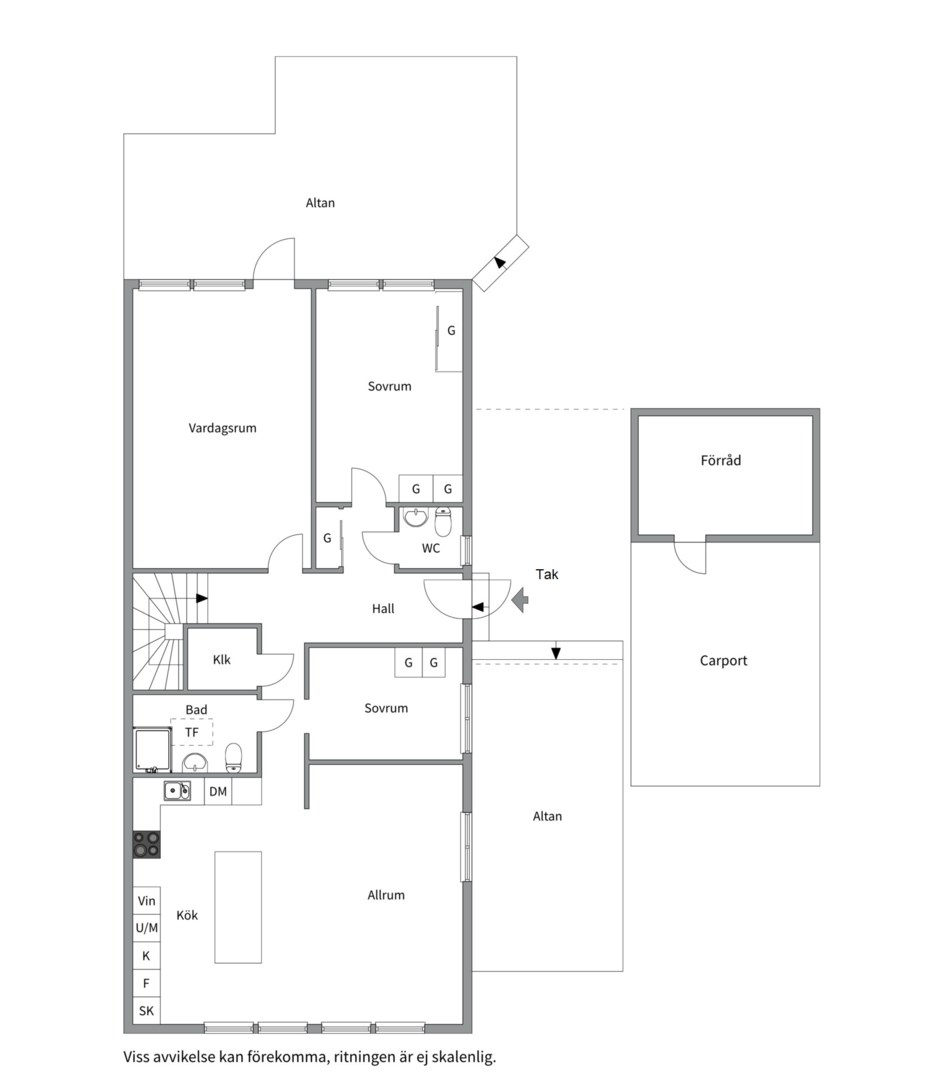 Planlösning från Lievägen 12, Såld i Valsätra, Uppsala