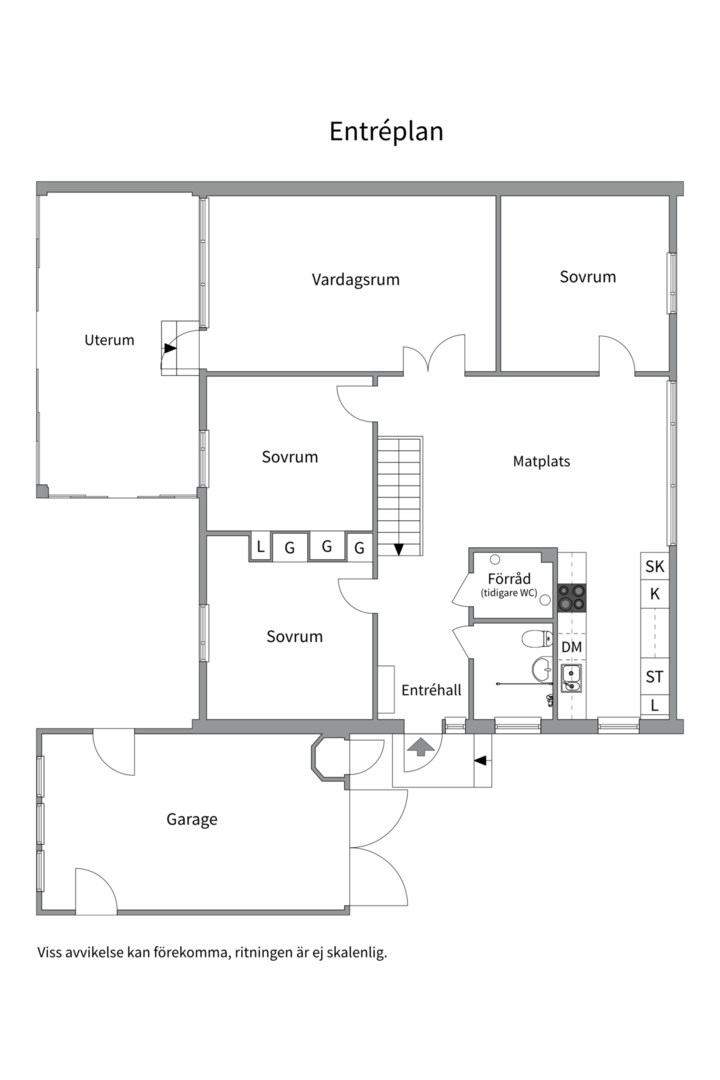 Planlösning från Getramsvägen 3, Såld i Storvreta, Uppsala