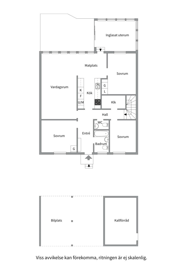 Planlösning från Arkitektvägen 60, Såld i Vänge, Uppsala