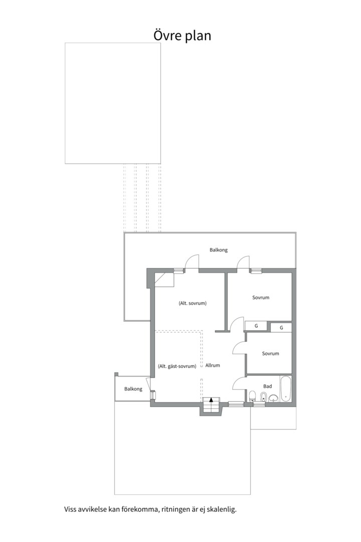 Planlösning från Solstigen 51, Såld i Skuru, Nacka