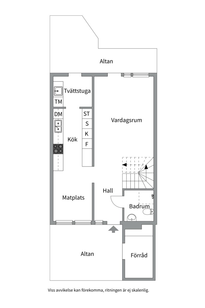 Planlösning från Månskensvägen 65, Såld i Storvreta, Uppsala