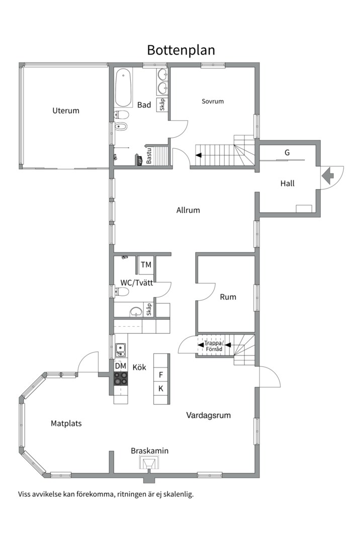 Planlösning från Kättingvägen 38, Såld i Södra kopparmora, Värmdö