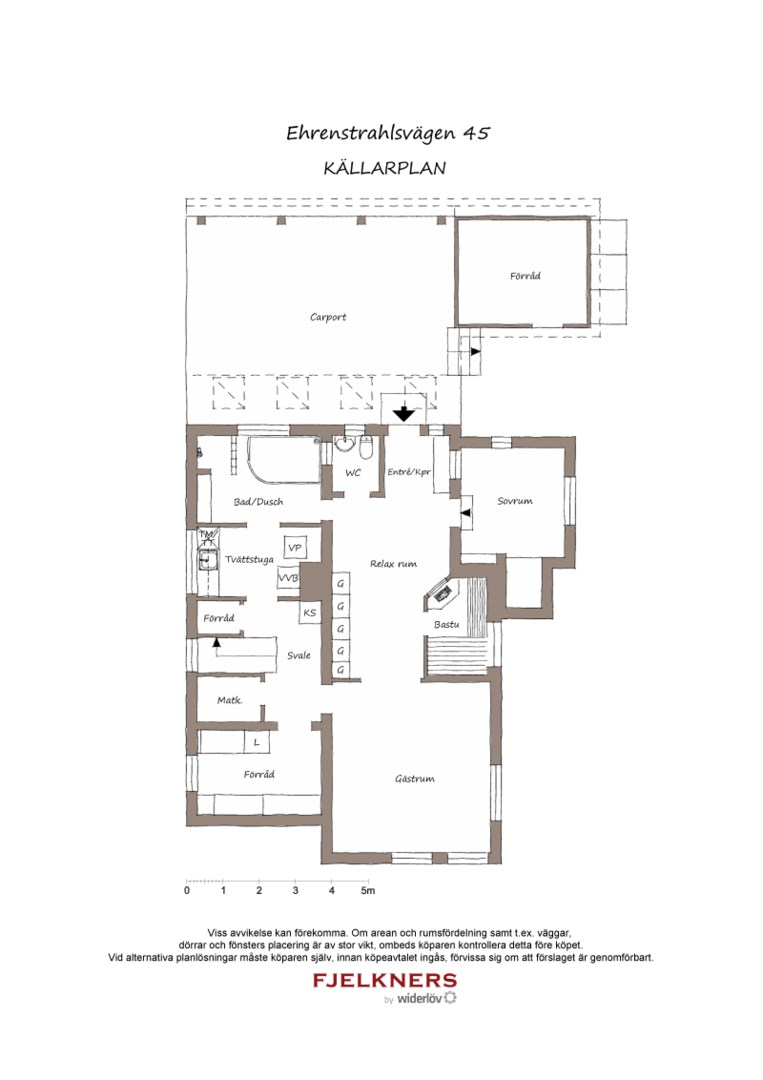 Planlösning från Ehrenstrahlsvägen 45, Såld i Bromma - Södra Ängby, Stockholm