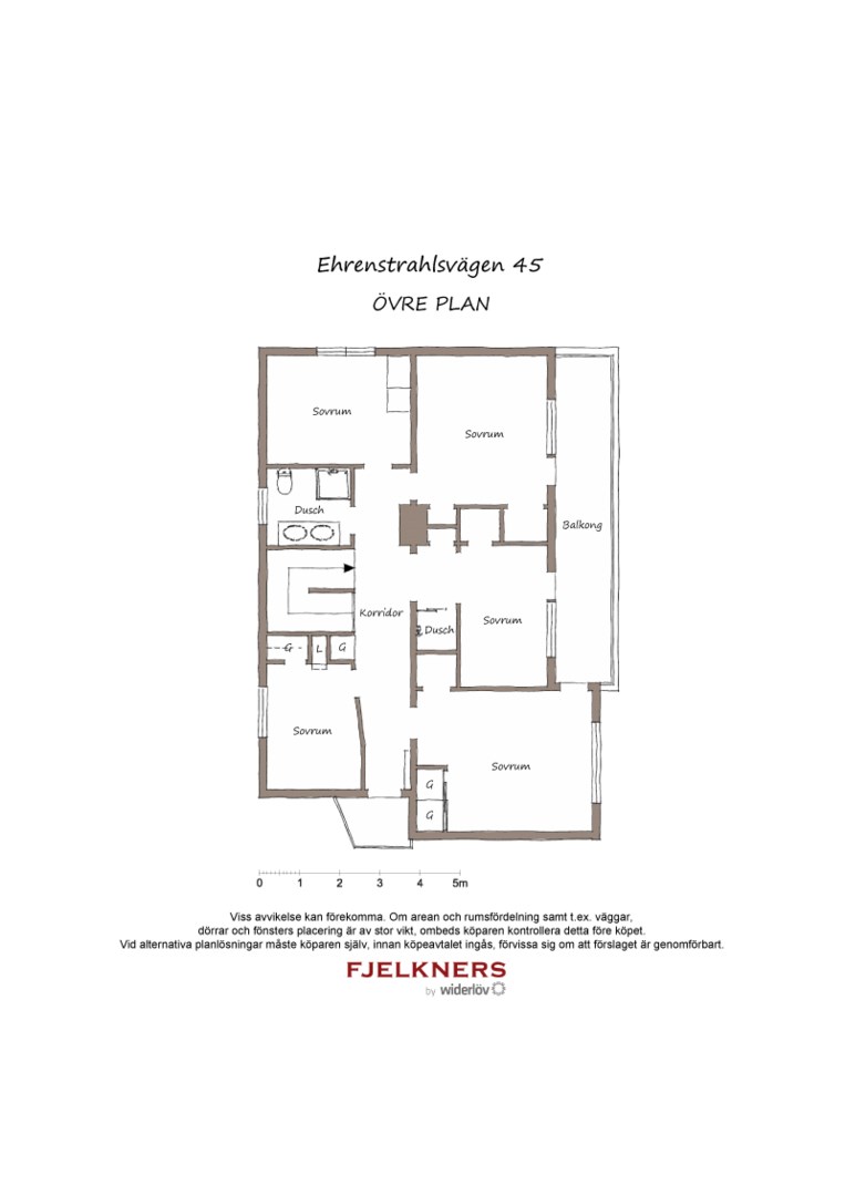 Planlösning från Ehrenstrahlsvägen 45, Såld i Bromma - Södra Ängby, Stockholm