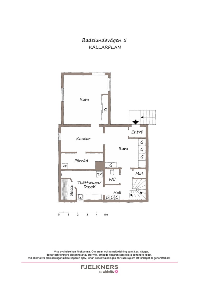 Planlösning från Badelundavägen 5, Såld i Bromma - Norra Ängby, Stockholm