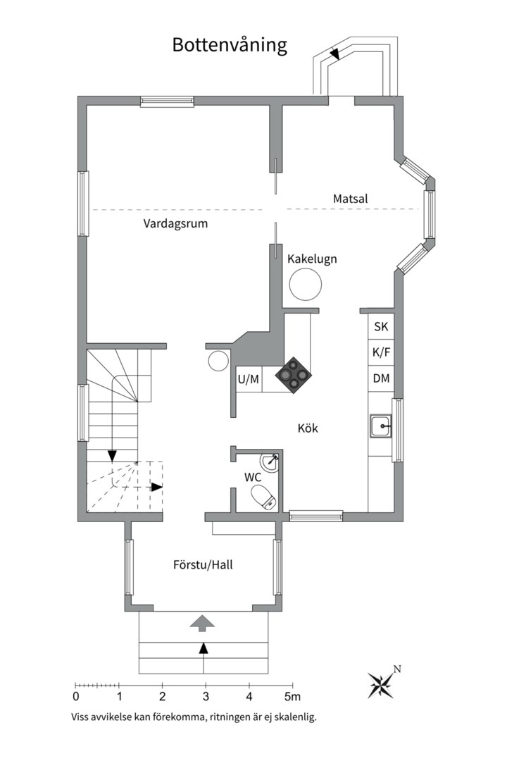 Planlösning från Solrosgatan 11, Såld i Fålhagen, Uppsala