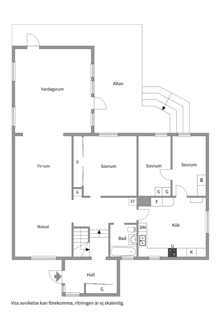 Planlösning från Talgoxvägen 17, Såld i Sunnersta, Uppsala