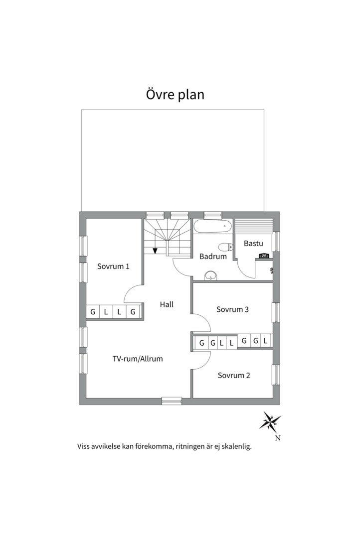 Planlösning från Furugatan 11 B, Såld i Fålhagen, Uppsala
