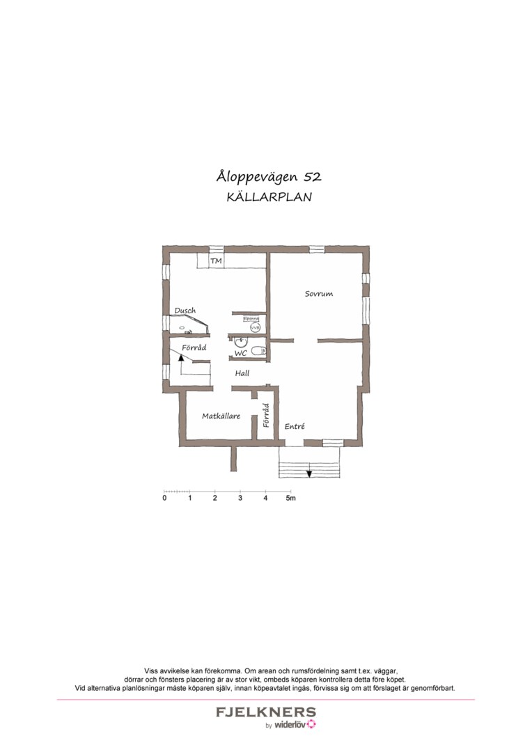 Planlösning från Åloppevägen 52, Såld i Bromma - Norra Ängby, Stockholm
