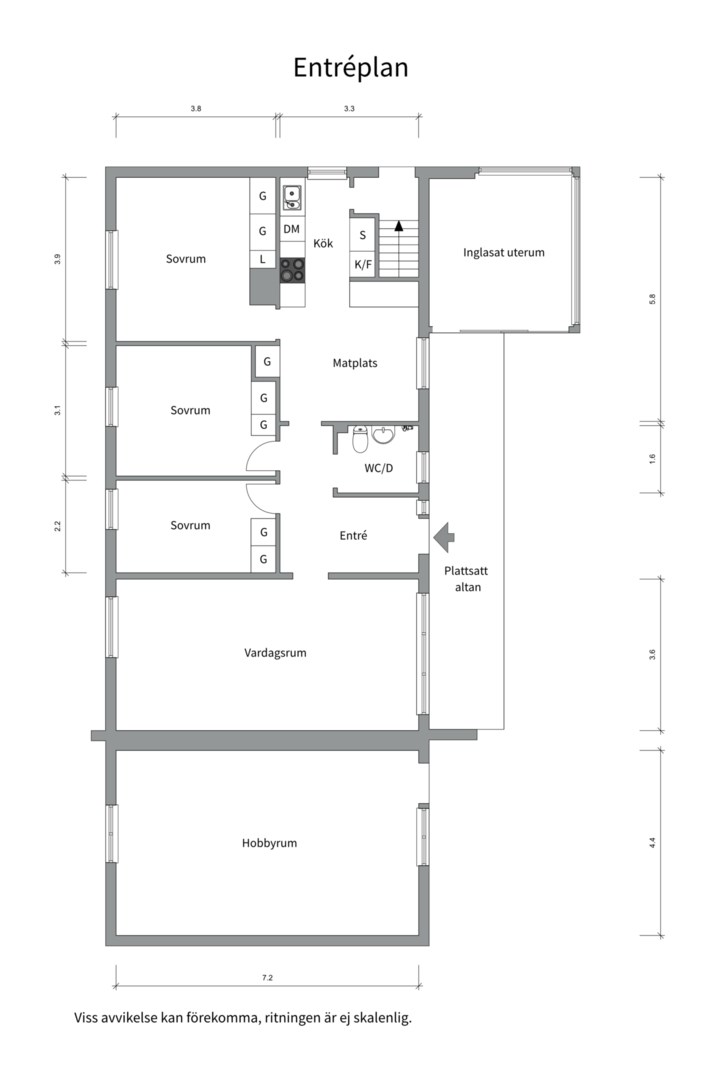 Planlösning från Flygargatan 13, Såld i Bärby Hage, Uppsala