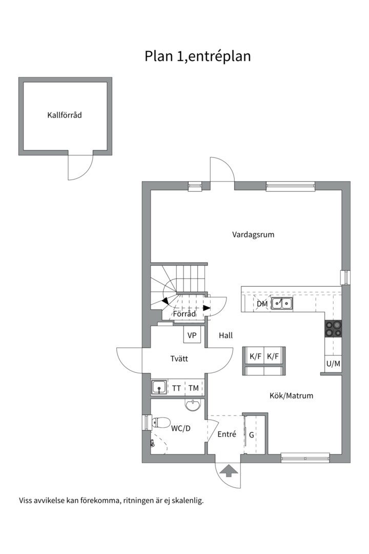Planlösning från Kvistvägen 8, Såld i Skölsta, Uppsala