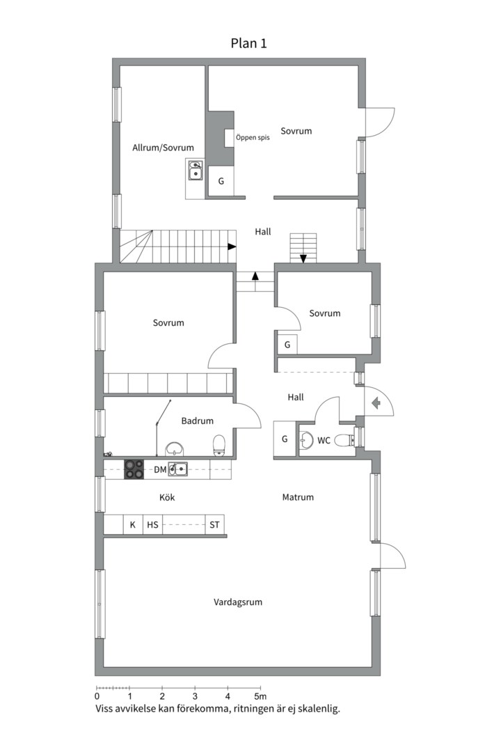 Planlösning från Skogsvägen 45, Såld i Bergsbrunna, Uppsala