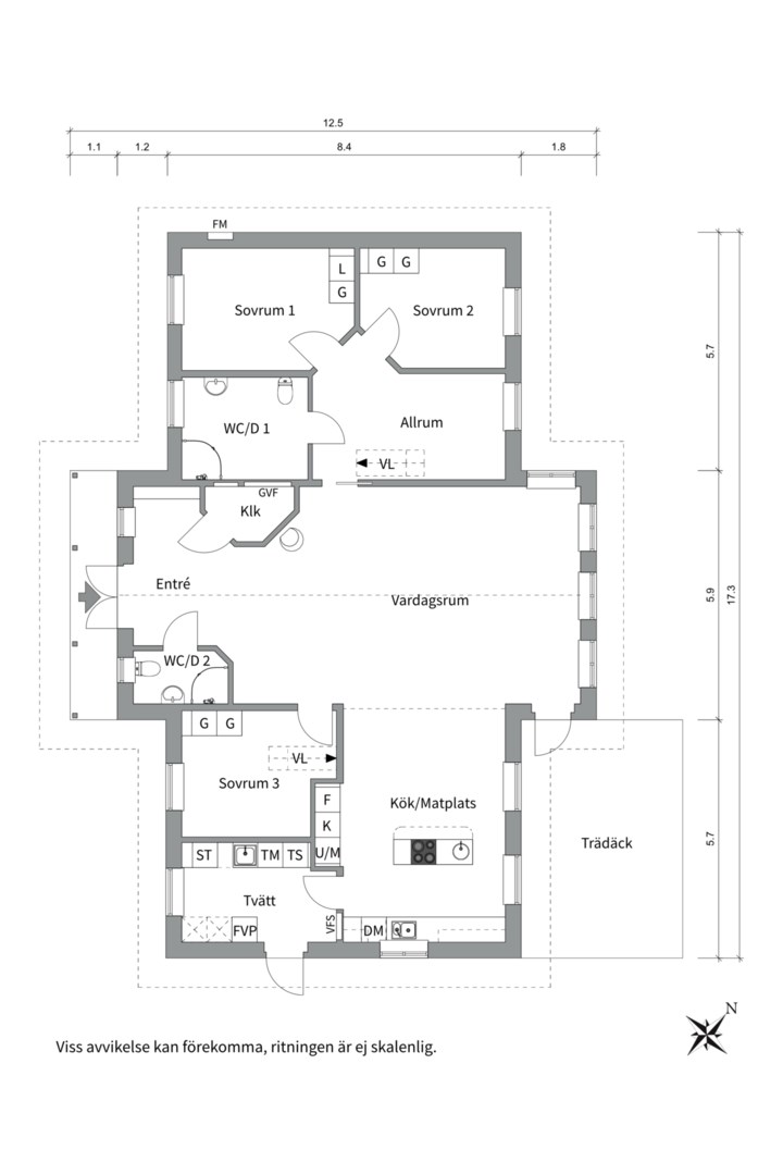 Planlösning från Henriksberg 121, Såld i Rasbo, Uppsala