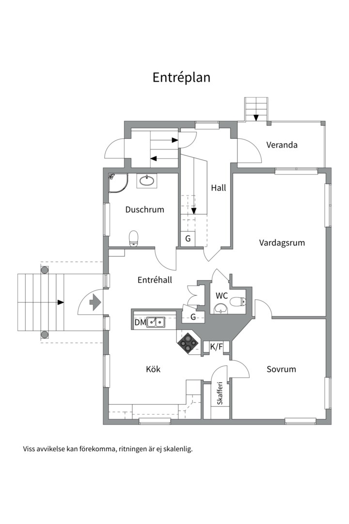 Planlösning från Vattgårdsvägen 18, Såld i Storvreta, Uppsala