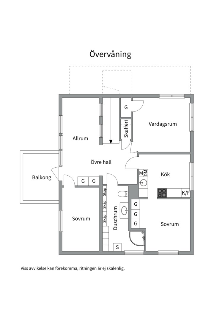Planlösning från Vattgårdsvägen 18, Såld i Storvreta, Uppsala