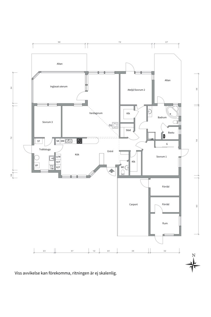 Planlösning från Fyrbovägen 18, Såld i Gimo, Östhammar