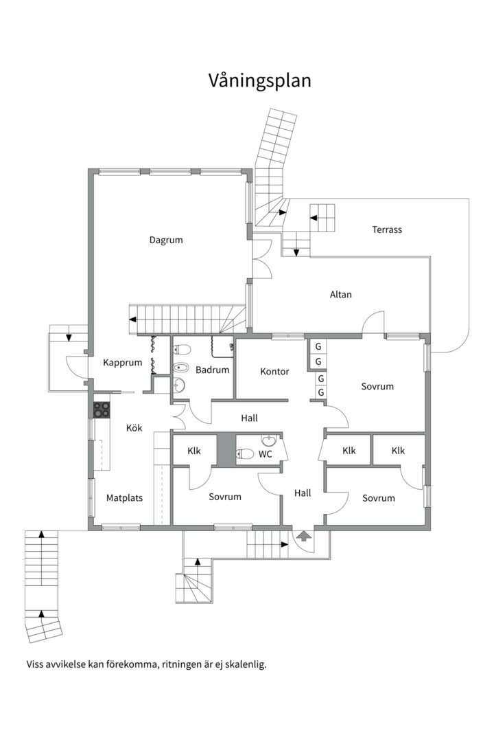 Planlösning från Gränsvägen 10, Såld i Lillängen, Nacka