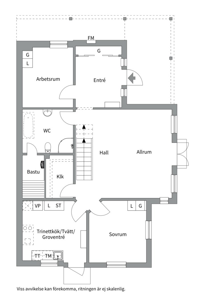 Planlösning från Eklundavägen 4, Såld i Eknäs, Nacka