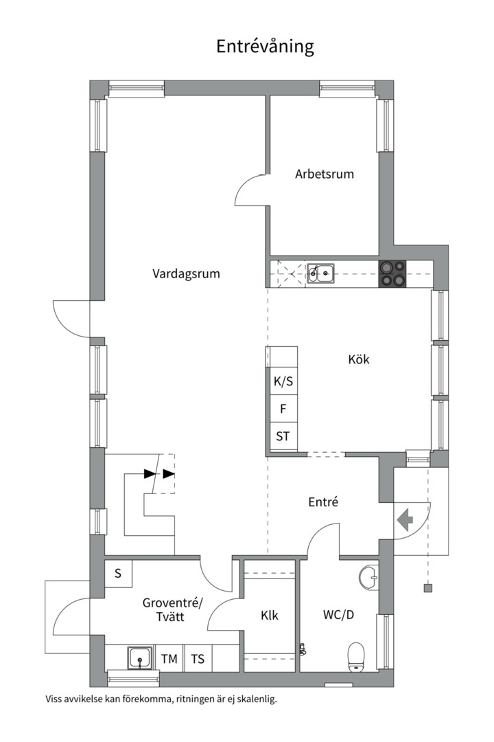 Planlösning från Ryttarvägen 22, Såld i Lännersta, Nacka