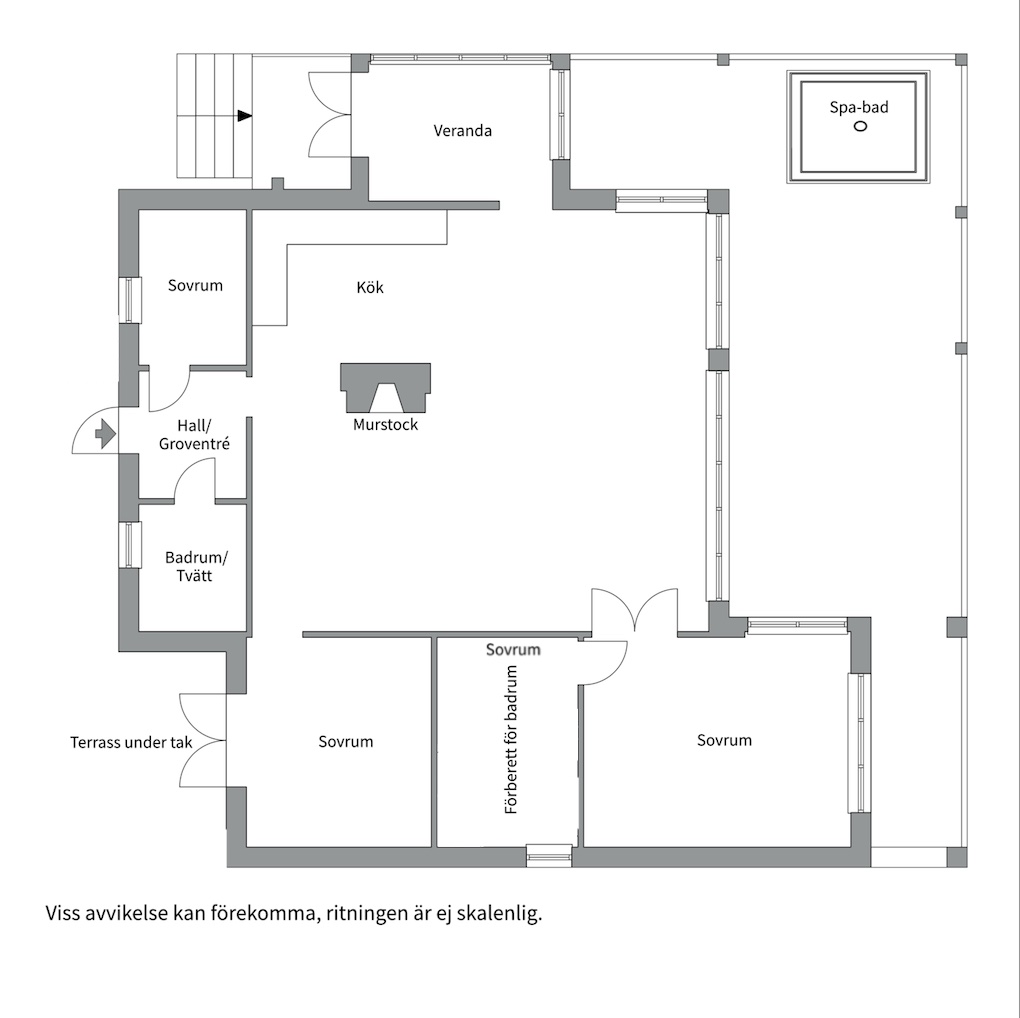 Planlösning från Björnbergsvägen 20B, Såld i Kummelnäs - Björnberget, Nacka