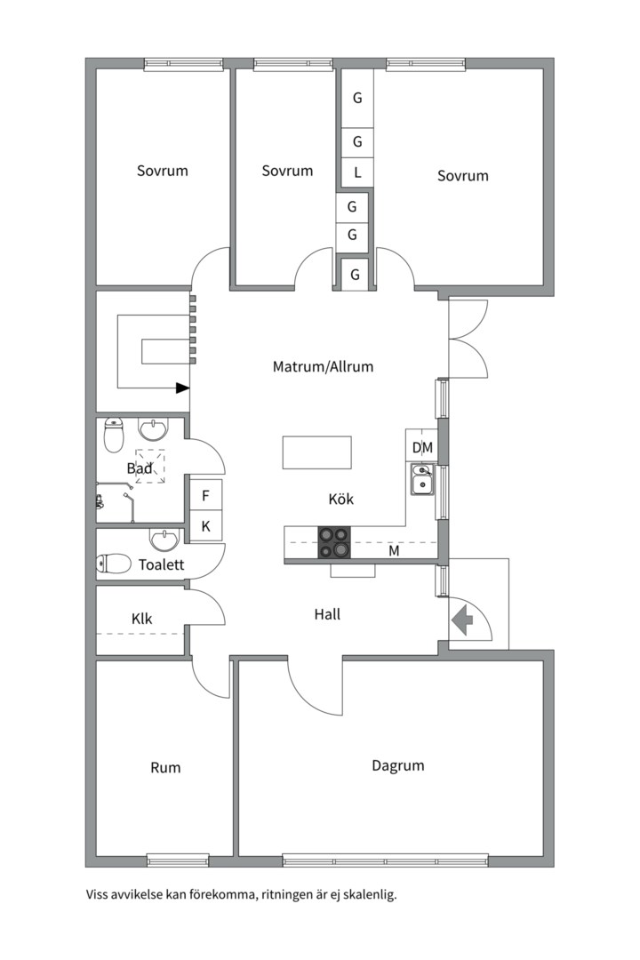 Planlösning från Blomstervägen 7, Såld i Sunnersta, Uppsala