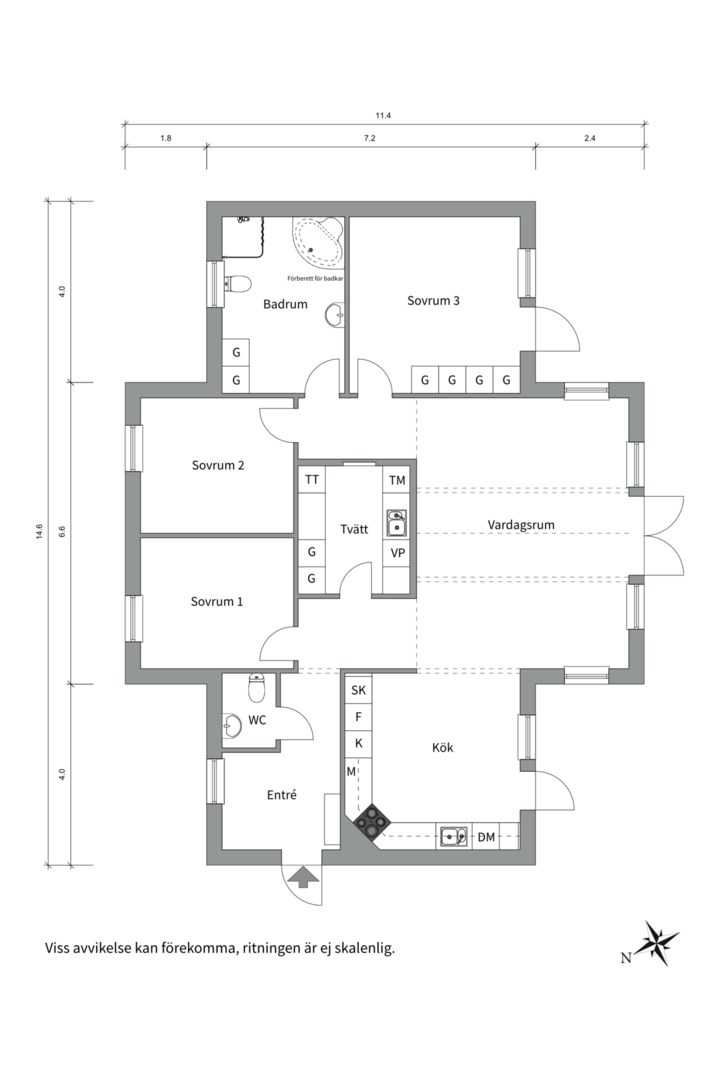 Planlösning från Skattmansö 197, Såld i Skattmansö, Heby
