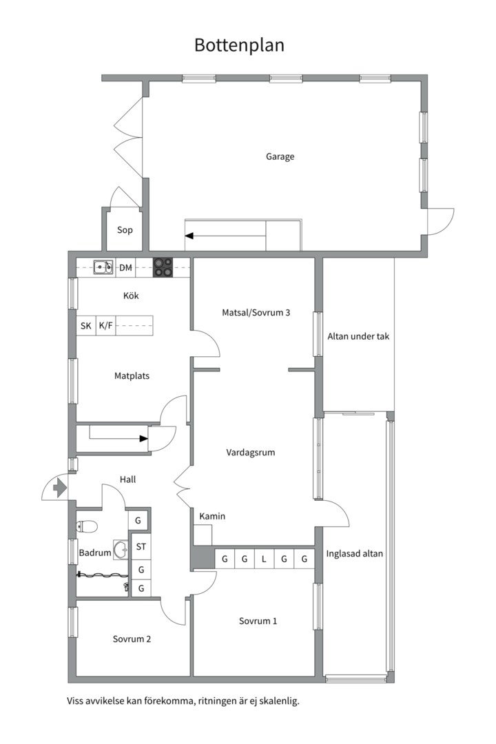 Planlösning från Vibyvägen 18, Såld i Harbo, Heby