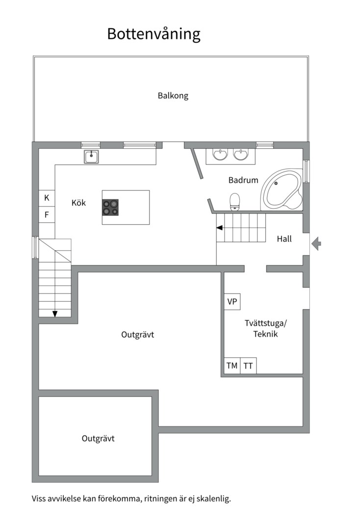 Planlösning från Eriksviksvägen 14, Såld i Eriksvik, Nacka