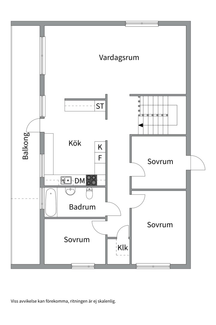 Planlösning från Södra Billstagatan 22, Såld i Billsta, Västerås